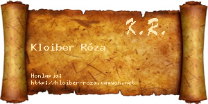 Kloiber Róza névjegykártya